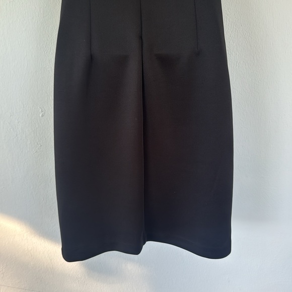 Connected Apparel black blue abstract dot stretch bodycon cap sleeve dress 6P - Picture 9 of 11